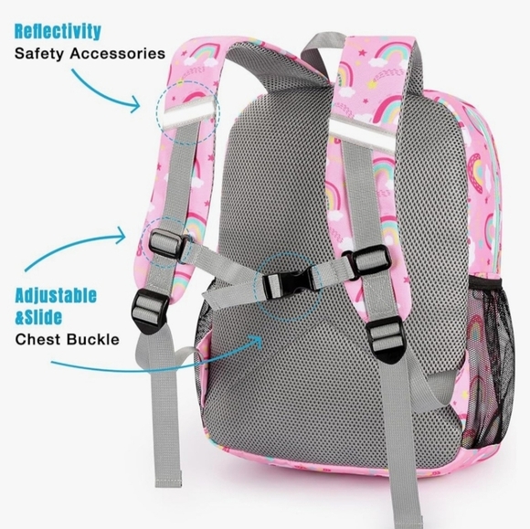 pink dinosaur Stemebun kids 15" Canvas backpack - Picture 7 of 10